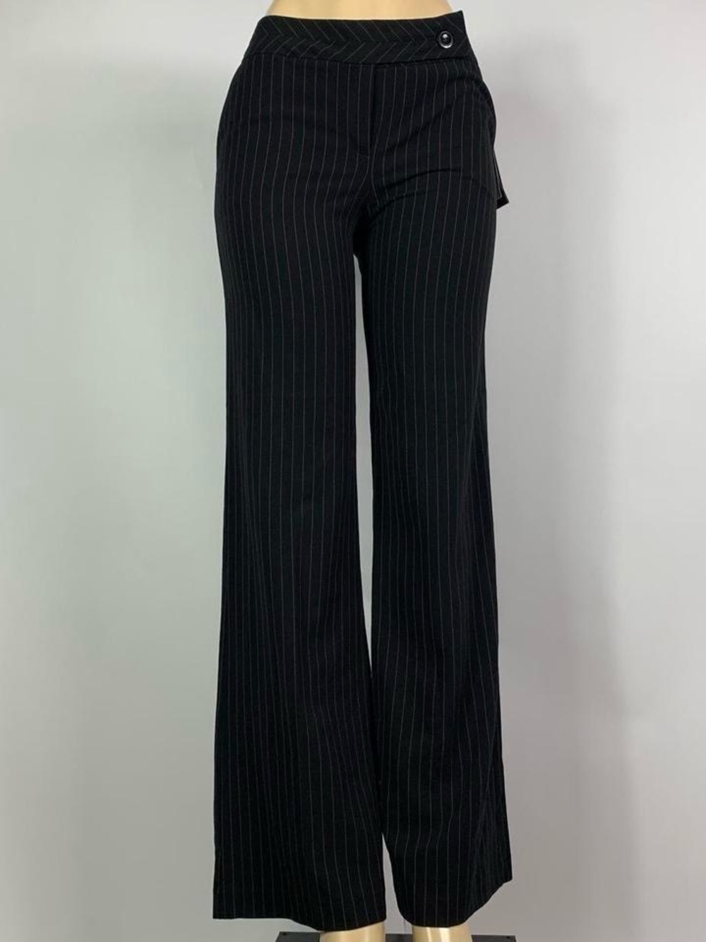 Y2K BCX Black Pink Pinstripe Dress Pants Size 7 Deadstock NWT Mid Rise Business